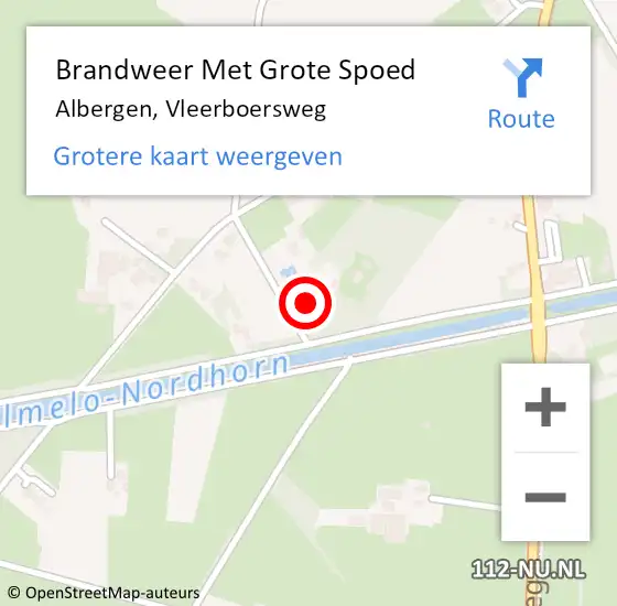 Locatie op kaart van de 112 melding: Brandweer Met Grote Spoed Naar Albergen, Vleerboersweg op 13 april 2016 11:03