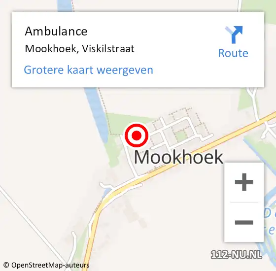 Locatie op kaart van de 112 melding: Ambulance Mookhoek, Viskilstraat op 13 april 2016 13:42