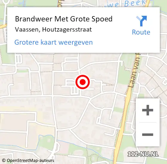 Locatie op kaart van de 112 melding: Brandweer Met Grote Spoed Naar Vaassen, Houtzagersstraat op 13 april 2016 13:44