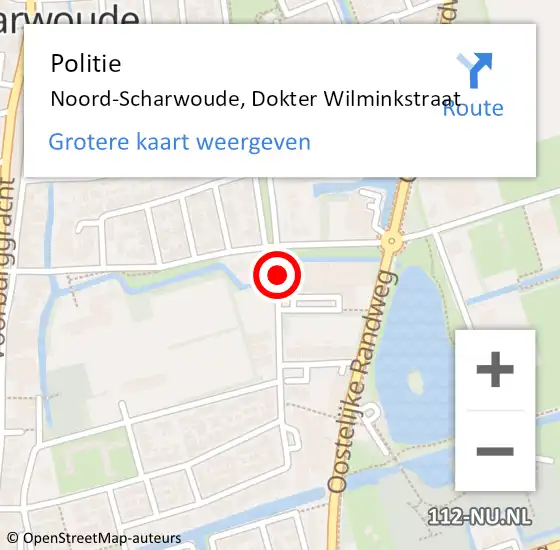 Locatie op kaart van de 112 melding: Politie Noord-Scharwoude, Dokter Wilminkstraat op 13 april 2016 14:23