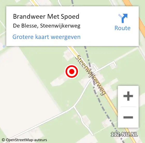 Locatie op kaart van de 112 melding: Brandweer Met Spoed Naar De Blesse, Steenwijkerweg op 11 december 2013 20:07