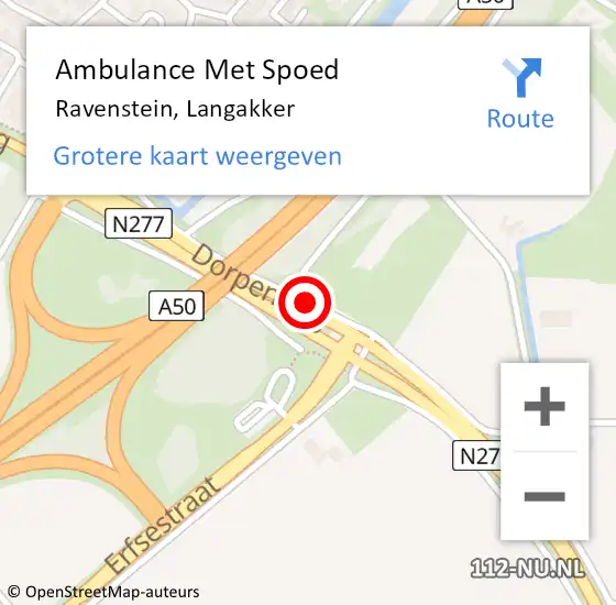 Locatie op kaart van de 112 melding: Ambulance Met Spoed Naar Ravenstein, Langakker op 13 april 2016 15:37