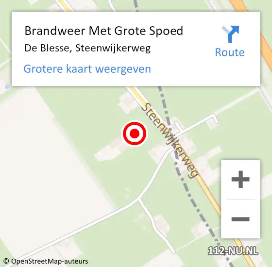 Locatie op kaart van de 112 melding: Brandweer Met Grote Spoed Naar De Blesse, Steenwijkerweg op 11 december 2013 20:17