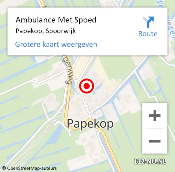 Locatie op kaart van de 112 melding: Ambulance Met Spoed Naar Papekop, Spoorwijk op 13 april 2016 16:50