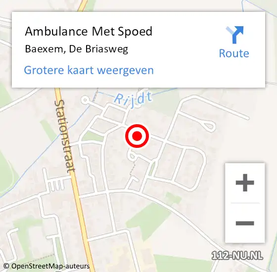 Locatie op kaart van de 112 melding: Ambulance Met Spoed Naar Baexem, De Briasweg op 13 april 2016 17:04