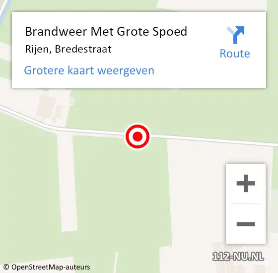 Locatie op kaart van de 112 melding: Brandweer Met Grote Spoed Naar Rijen, Bredestraat op 13 april 2016 19:16