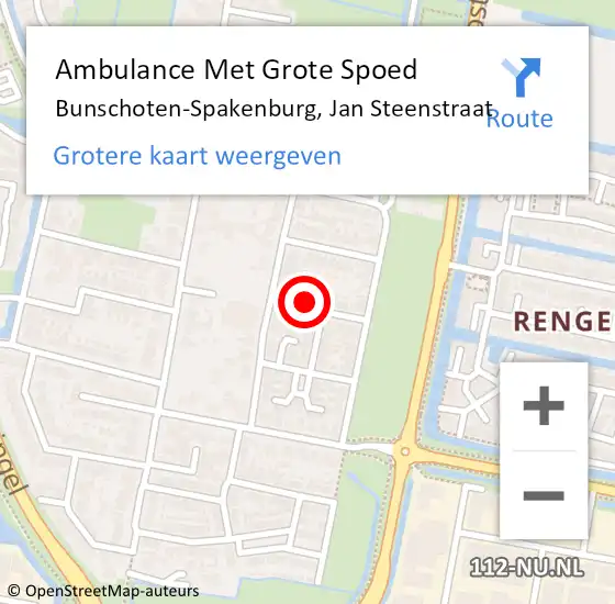 Locatie op kaart van de 112 melding: Ambulance Met Grote Spoed Naar Bunschoten-Spakenburg, Jan Steenstraat op 13 april 2016 19:34