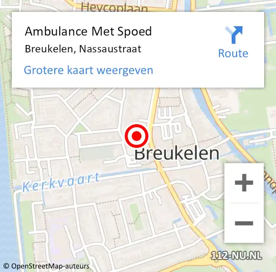 Locatie op kaart van de 112 melding: Ambulance Met Spoed Naar Breukelen, Nassaustraat op 13 april 2016 19:46