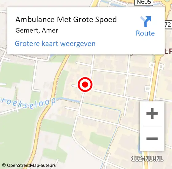 Locatie op kaart van de 112 melding: Ambulance Met Grote Spoed Naar Gemert, Amer op 13 april 2016 21:04