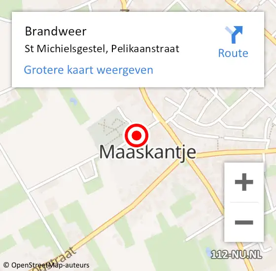 Locatie op kaart van de 112 melding: Brandweer St Michielsgestel, Pelikaanstraat op 13 april 2016 22:11