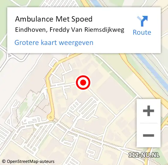 Locatie op kaart van de 112 melding: Ambulance Met Spoed Naar Eindhoven, Freddy Van Riemsdijkweg op 13 april 2016 23:15