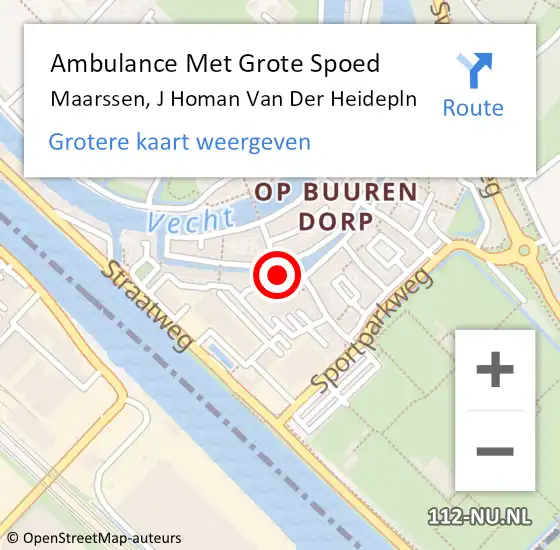 Locatie op kaart van de 112 melding: Ambulance Met Grote Spoed Naar Tienhoven UT, Heideweg op 14 april 2016 06:41