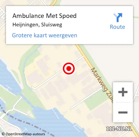 Locatie op kaart van de 112 melding: Ambulance Met Spoed Naar Heijningen, Sluisweg op 14 april 2016 10:18