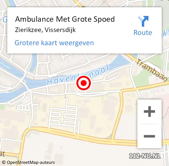 Locatie op kaart van de 112 melding: Ambulance Met Grote Spoed Naar Zierikzee, Vissersdijk op 11 december 2013 22:04