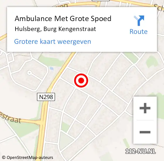 Locatie op kaart van de 112 melding: Ambulance Met Grote Spoed Naar Hulsberg, Burg Kengenstraat op 11 december 2013 22:07