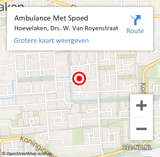 Locatie op kaart van de 112 melding: Ambulance Met Spoed Naar Hoevelaken, Drs. W. Van Royenstraat op 14 april 2016 12:07