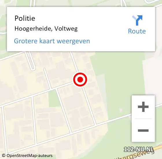 Locatie op kaart van de 112 melding: Politie Hoogerheide, Voltweg op 14 april 2016 14:40