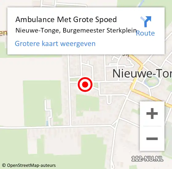 Locatie op kaart van de 112 melding: Ambulance Met Grote Spoed Naar Nieuwe-Tonge, Burgemeester Sterkplein op 14 april 2016 14:50