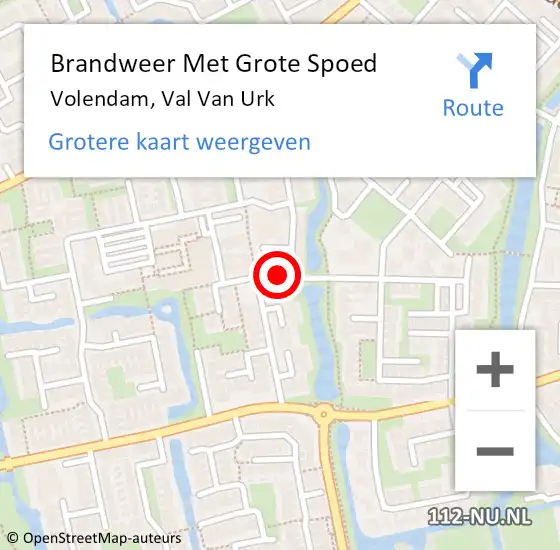 Locatie op kaart van de 112 melding: Brandweer Met Grote Spoed Naar Volendam, Val Van Urk op 14 april 2016 15:24