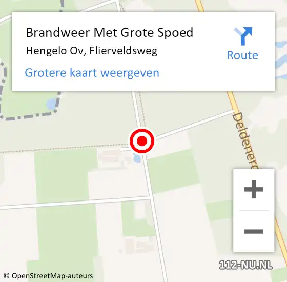 Locatie op kaart van de 112 melding: Brandweer Met Grote Spoed Naar Hengelo Ov, Flierveldsweg op 14 april 2016 15:43