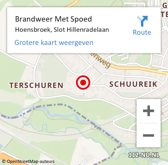 Locatie op kaart van de 112 melding: Brandweer Met Spoed Naar Hoensbroek, Slot Hillenradelaan op 14 april 2016 18:30