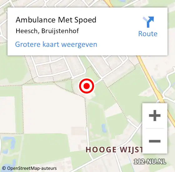 Locatie op kaart van de 112 melding: Ambulance Met Spoed Naar Heesch, Bruijstenhof op 14 april 2016 19:31