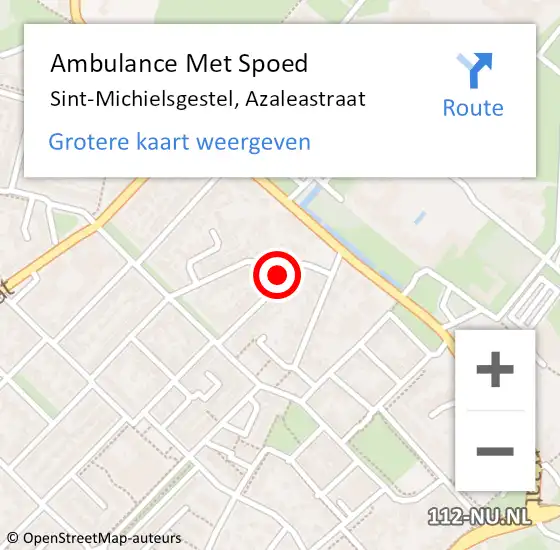 Locatie op kaart van de 112 melding: Ambulance Met Spoed Naar Sint-Michielsgestel, Azaleastraat op 14 april 2016 22:05