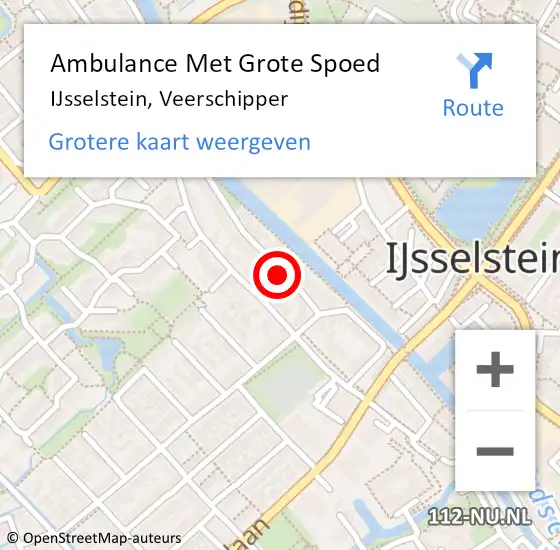 Locatie op kaart van de 112 melding: Ambulance Met Grote Spoed Naar IJsselstein, Veerschipper op 15 april 2016 01:40