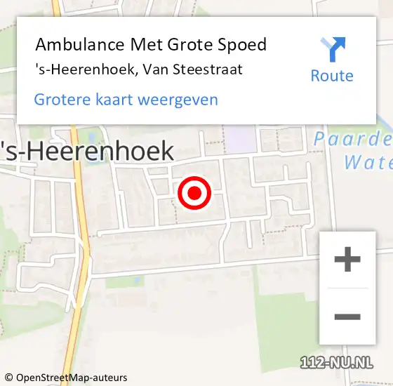 Locatie op kaart van de 112 melding: Ambulance Met Grote Spoed Naar 's-Heerenhoek, Van Steestraat op 12 december 2013 00:53