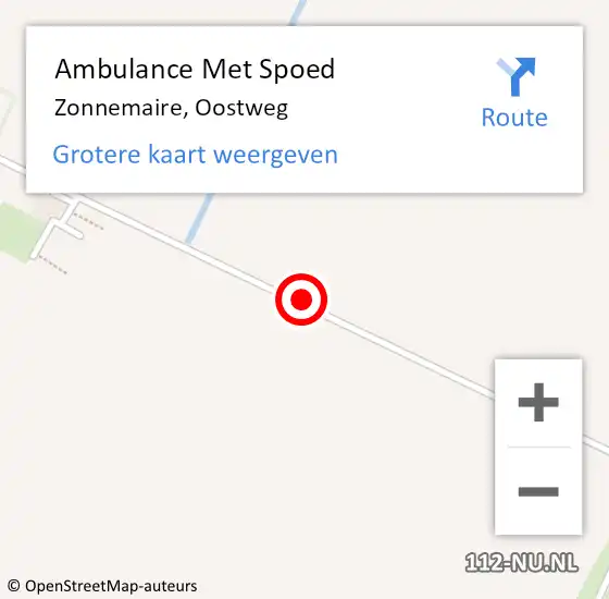 Locatie op kaart van de 112 melding: Ambulance Met Spoed Naar Zonnemaire, Oostweg op 15 april 2016 05:17