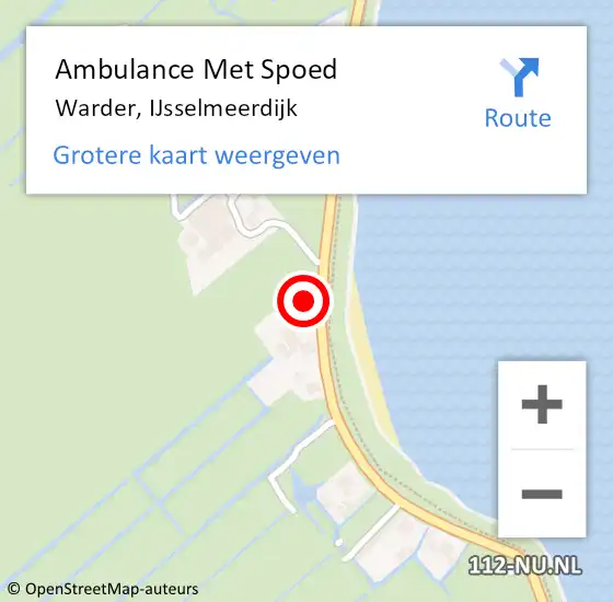 Locatie op kaart van de 112 melding: Ambulance Met Spoed Naar Warder, IJsselmeerdijk op 15 april 2016 09:30