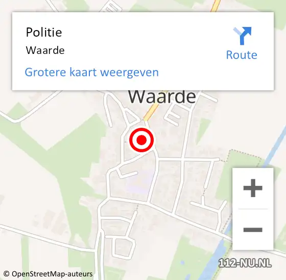 Locatie op kaart van de 112 melding: Politie Waarde op 12 december 2013 01:34