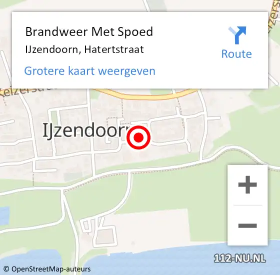 Locatie op kaart van de 112 melding: Brandweer Met Spoed Naar IJzendoorn, Hatertstraat op 15 april 2016 13:17