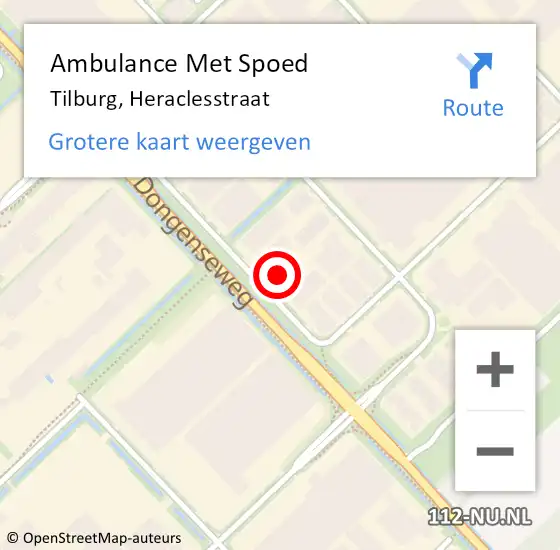 Locatie op kaart van de 112 melding: Ambulance Met Spoed Naar Tilburg, Heraclesstraat op 15 april 2016 14:50