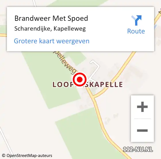 Locatie op kaart van de 112 melding: Brandweer Met Spoed Naar Scharendijke, Kapelleweg op 15 april 2016 15:41