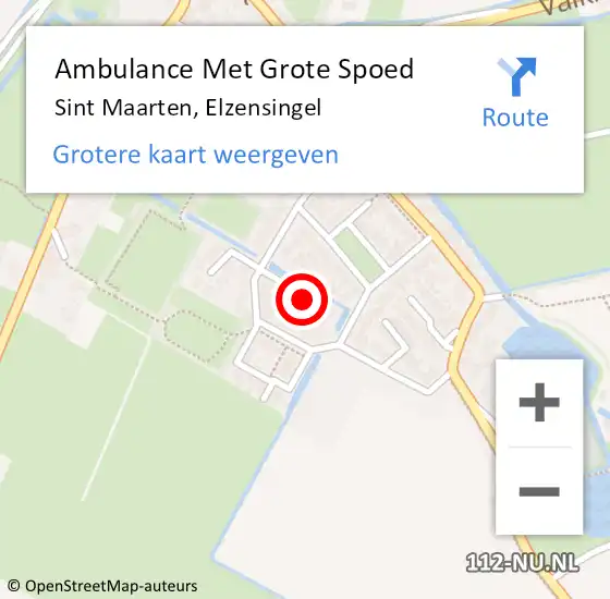 Locatie op kaart van de 112 melding: Ambulance Met Grote Spoed Naar Sint Maarten, Elzensingel op 15 april 2016 16:45