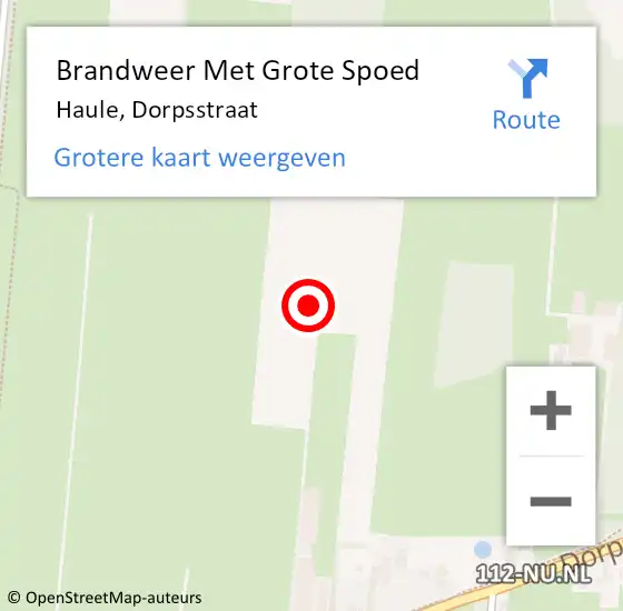 Locatie op kaart van de 112 melding: Brandweer Met Grote Spoed Naar Haule, Dorpsstraat op 15 april 2016 17:43