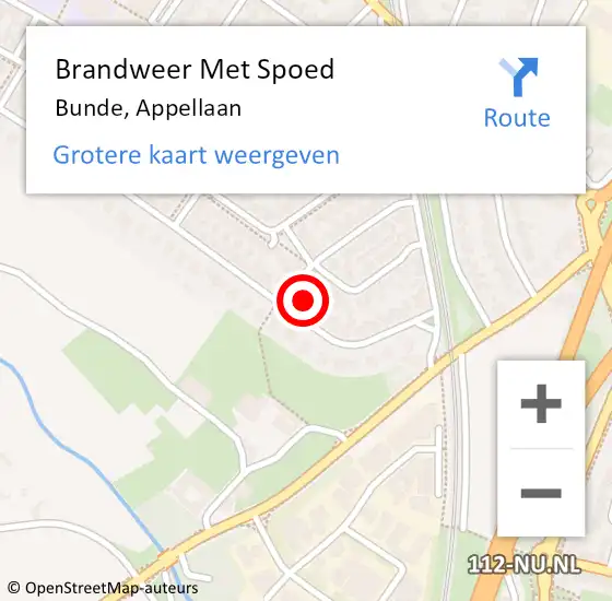 Locatie op kaart van de 112 melding: Brandweer Met Spoed Naar Bunde, Appellaan op 15 april 2016 19:33