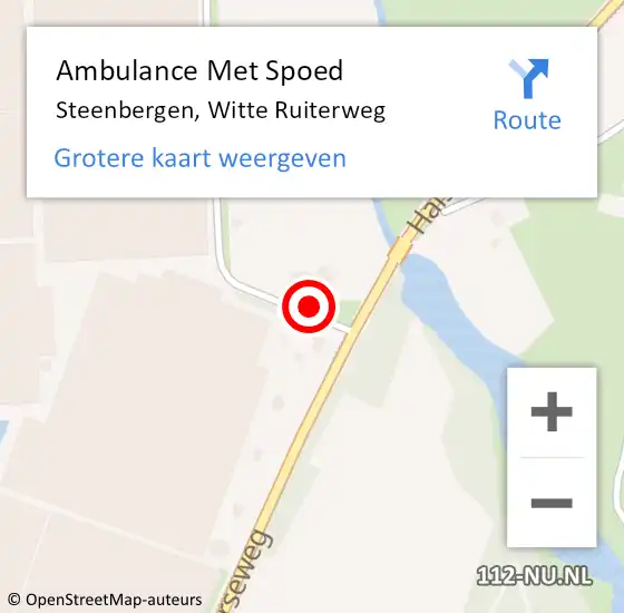 Locatie op kaart van de 112 melding: Ambulance Met Spoed Naar Steenbergen, Witte Ruiterweg op 15 april 2016 19:37