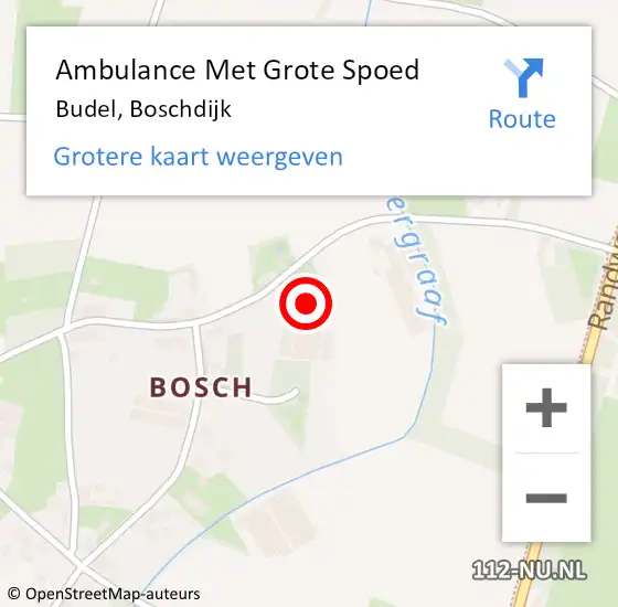 Locatie op kaart van de 112 melding: Ambulance Met Grote Spoed Naar Budel, Boschdijk op 15 april 2016 21:57