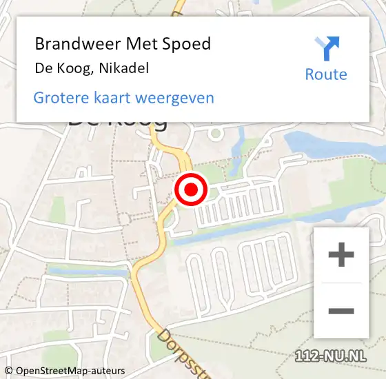 Locatie op kaart van de 112 melding: Brandweer Met Spoed Naar De Koog, Nikadel op 15 april 2016 22:40