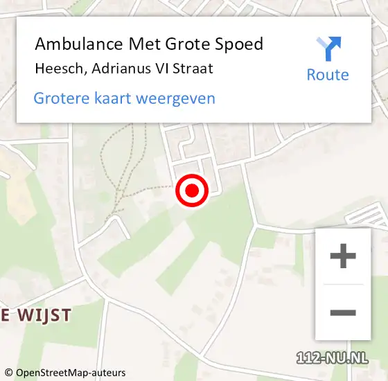 Locatie op kaart van de 112 melding: Ambulance Met Grote Spoed Naar Heesch, Adrianus VI Straat op 15 april 2016 23:48