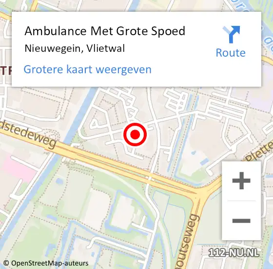 Locatie op kaart van de 112 melding: Ambulance Met Grote Spoed Naar Nieuwegein, Vlietwal op 16 april 2016 00:25