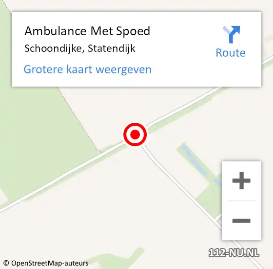 Locatie op kaart van de 112 melding: Ambulance Met Spoed Naar Schoondijke, Statendijk op 16 april 2016 01:05