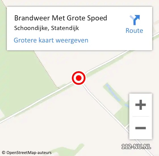 Locatie op kaart van de 112 melding: Brandweer Met Grote Spoed Naar Schoondijke, Statendijk op 16 april 2016 01:08