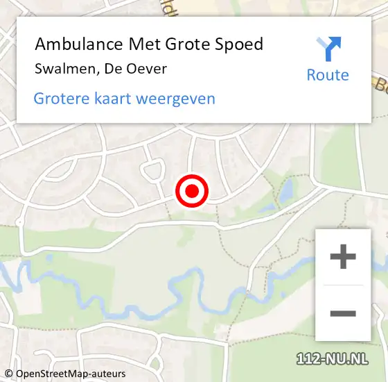 Locatie op kaart van de 112 melding: Ambulance Met Grote Spoed Naar Swalmen, De Oever op 16 april 2016 01:10