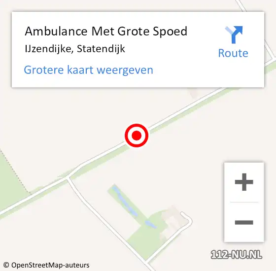 Locatie op kaart van de 112 melding: Ambulance Met Grote Spoed Naar IJzendijke, Statendijk op 16 april 2016 01:10