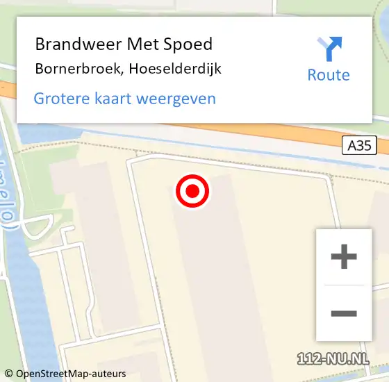 Locatie op kaart van de 112 melding: Brandweer Met Spoed Naar Bornerbroek, Hoeselderdijk op 12 december 2013 07:15
