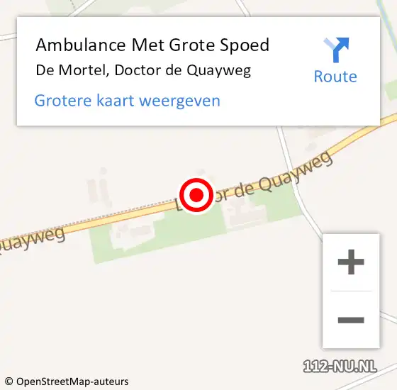 Locatie op kaart van de 112 melding: Ambulance Met Grote Spoed Naar De Mortel, Doctor de Quayweg op 16 april 2016 08:40