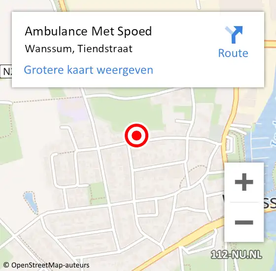 Locatie op kaart van de 112 melding: Ambulance Met Spoed Naar Wanssum, Tiendstraat op 16 april 2016 10:32